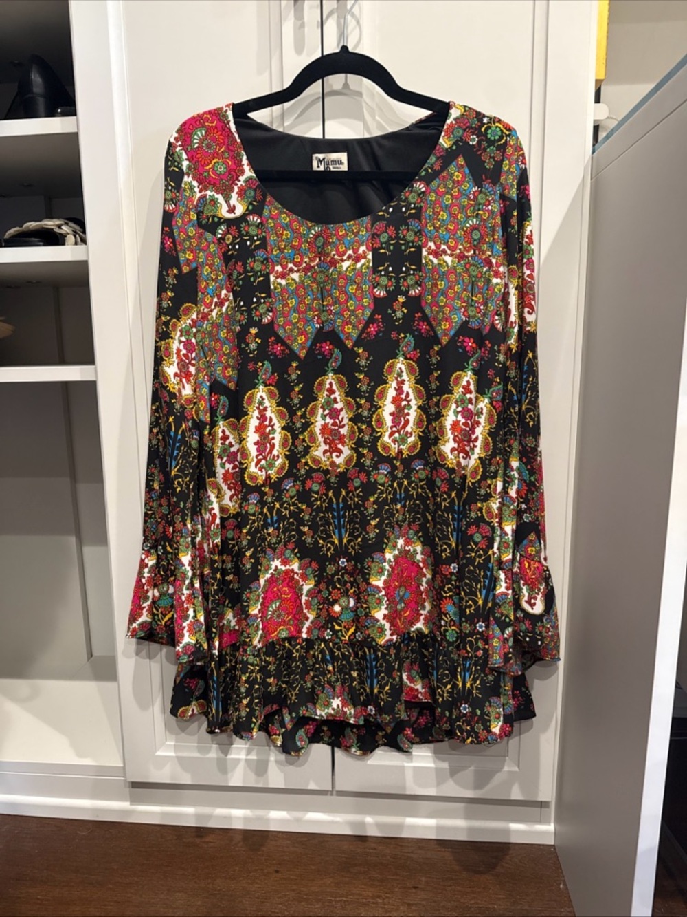 Show Me Your MuMu Black Floral Paisley Mini Dress with Multicolor Print